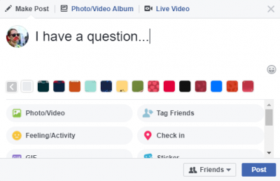 question on facebook